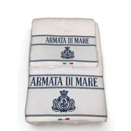 ASCIUGAMANO 1+1 40x60 + 60x110 ADM ARMATA DI MARE 500gr TOP QUALITY VARI COLORI